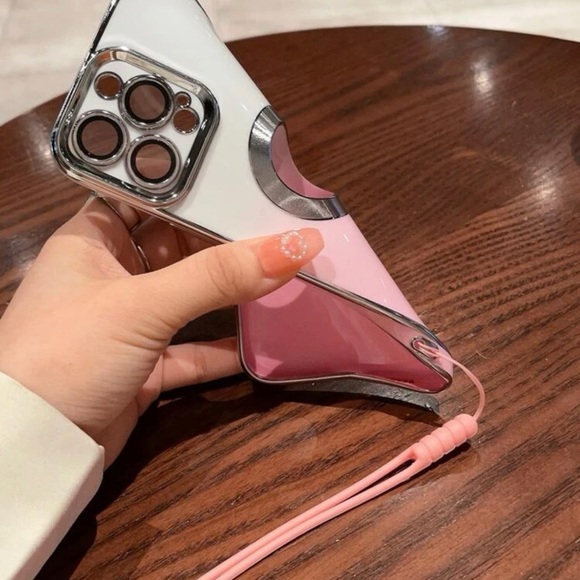 iPhone 14 Promax cute colorful summer Heart Print Phone Case With Lanyard - Picture 5 of 12